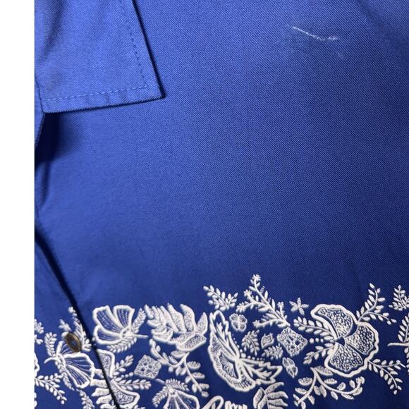 Roxy Blue Hawaiian Floral Short Sleeve Jumpsuit Pant Romper Women Medium - Picture 4 of 7